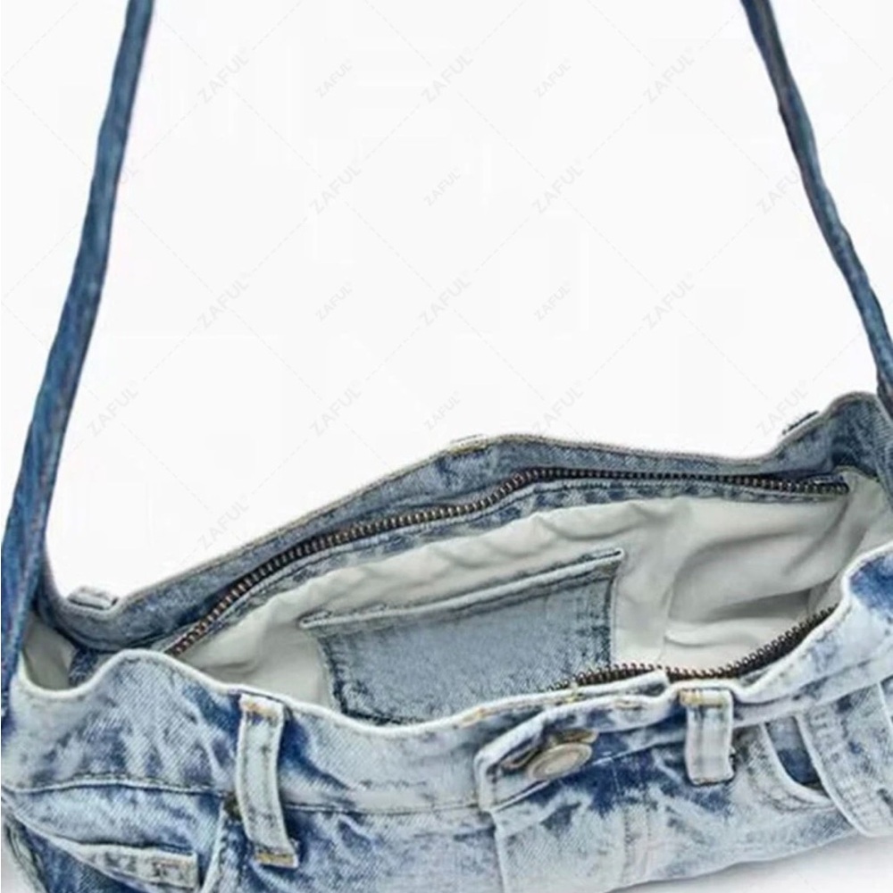 Denim Shoulder Bag - Picture 5 of 9